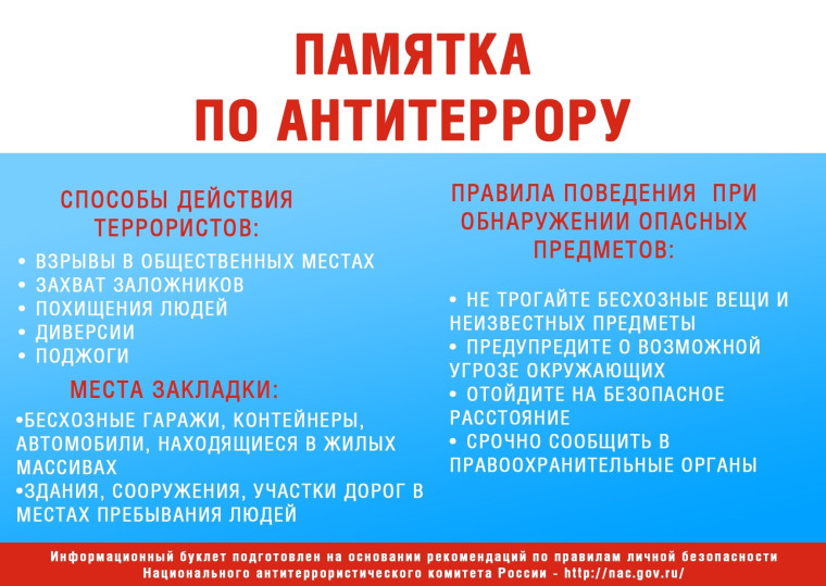 Памятка для учащихся по антитеррористической безопасности.